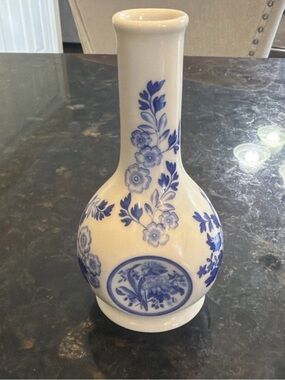 Vintage Spode Blue Room garden Collection Floral Bud Vase